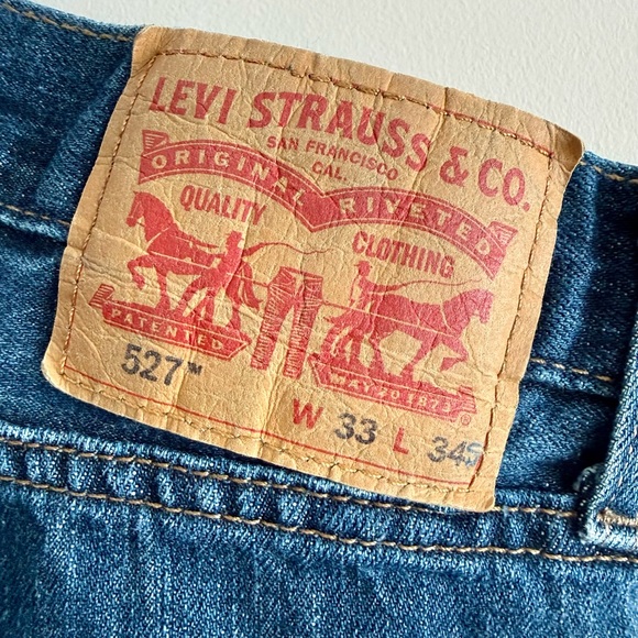Levi's 527 33W 34L Men's Slim Bootcut Denim Jeans Medium Wash | Please Read! - Picture 3 of 4